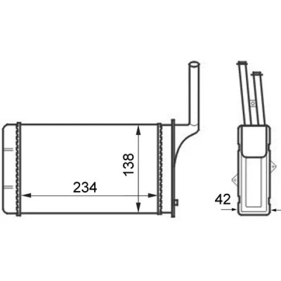 Imagem de MAHLE ORIGINAL AH 49 000S Radiador Quente CITROËN: AX, Saxo Hatchback, PEUGEOT: 106 II I Hatchback