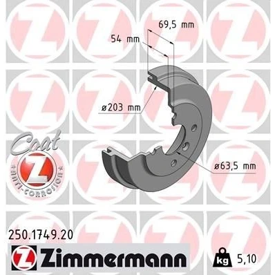 Imagem de ZIMMERMANN 250.1749.20 Tambor de Travão 244