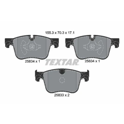 Imagem de TEXTAR 2583401 Jogo de pastilhas para travão disco não preparado indicador aviso desgaste PEUGEOT: 308 SW 2, II Hatchback