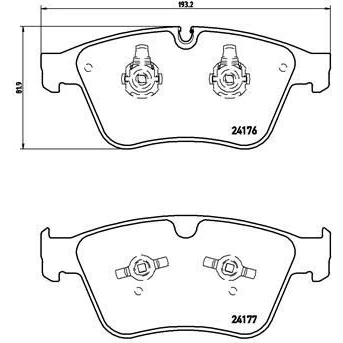 Imagem de BREMBO P 50 105 Jogo de pastilhas para travão disco preparado indicador aviso desgaste com grampo do êmbolo sem acessórios