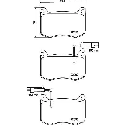Imagem de HELLA 8DB 355 039 051 Jogo de pastilhas para travão disco incl. contacto aviso desgaste com acessórios ALFA ROMEO: Giulia Sedan, Stelvio