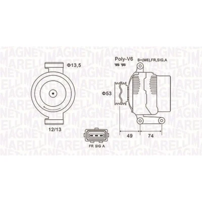 Imagem de MAGNETI MARELLI 063731635010 Alternador 14V 115A FORD: MONDEO 3 Stufenheck, Kombi,