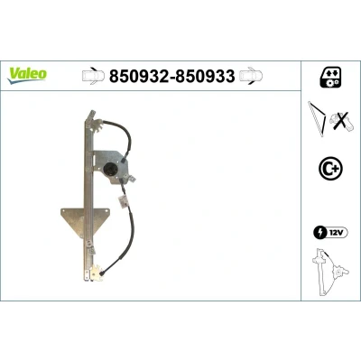 Imagem de Valeo Elevador de vidro à frente, lado esquerdo elétrico sem motor com função conforto 850932 CITROËN: Berlingo / First I