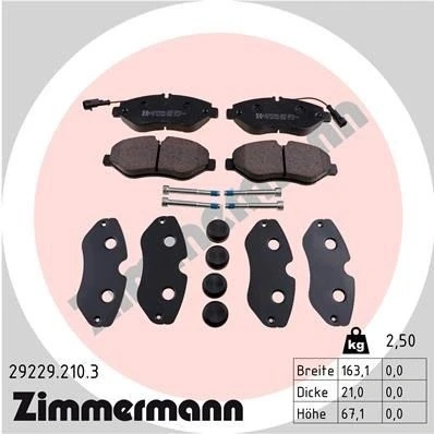 Imagem de ZIMMERMANN 29229.210.3 Jogo de pastilhas para travão disco