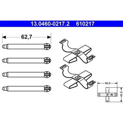 Imagem de ATE 13.0460 0217.2 Kit de acessórios, pastilhas travão OPEL: Astra F CC, Calibra A, Sedan