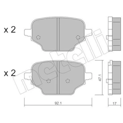 Imagem de METELLI 22 1245 0 Jogo de pastilhas para travão disco excl. contacto aviso desgaste CITROËN: Berlingo, Berlingo Van, PEUGEOT: Partner III Van