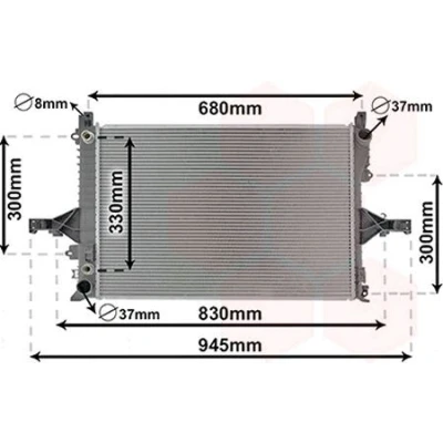 Imagem de VAN WEZEL 59002115 Radiador, arrefecimento do motor Alumínio 620 420 45 Aletas de refrigeração soldadas VOLVO: V70 2, S60 I, S80 I