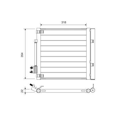 Imagem de VALEO 822758 Condensador com secador 13mm 9mm Alumínio 354mm TESLA: Model S