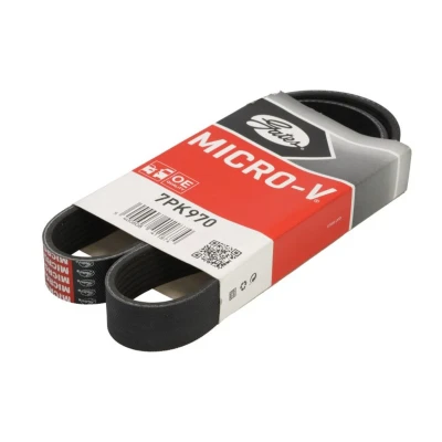 Imagem de GATES 7PK970 Correia trapezoidal estriada 970 7 Poliéster, EPDM (borracha de etileno propileno dieno)