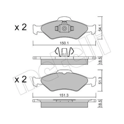 Imagem de METELLI 22 0315 0 Jogo de pastilhas para travão disco excl. contacto aviso desgaste FORD: Fiesta 4, Mk4 Van, KA Hatchback