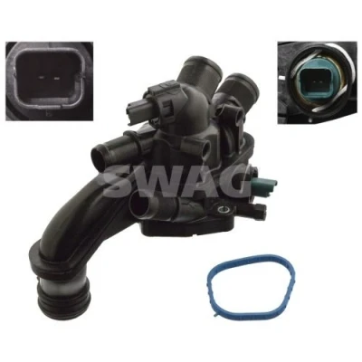 Imagem de SWAG 11 10 3197 Termóstato, líquido de refrigeração 105 com junta interruptor temperatura caixa MINI: Hatchback, Clubman, Cabrio