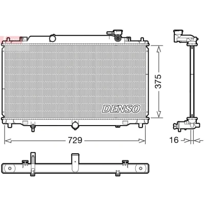 Imagem de DENSO DRM44048 Radiador, arrefecimento do motor 375 753 16