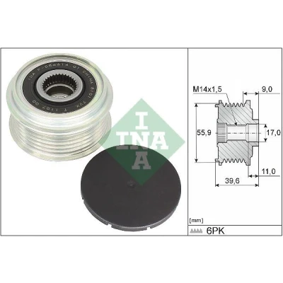 Imagem de INA 535 0340 10 Polia Roda Livre do Alternador Ferramenta especial necessária para a montagem