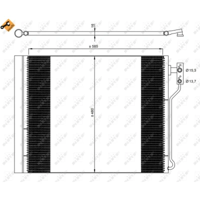 Imagem de NRF Easy Fit 35971 Condensador com secador, retentor 15,3 13,7 Alumínio 585 BMW: 5 Sedan, Touring