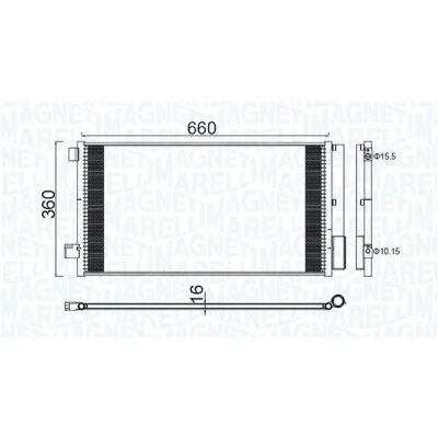 Imagem de MAGNETI MARELLI 350203100400 Condensador com secador 660x360x12 360 660 12