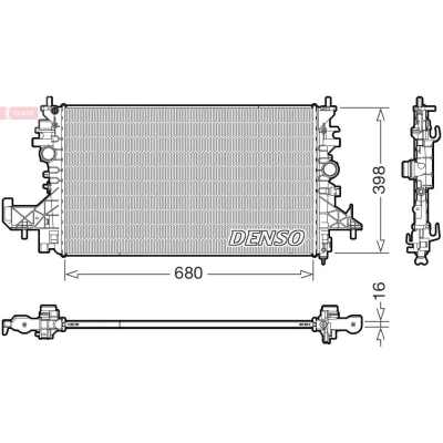 Imagem de DENSO DRM20128 Radiador, arrefecimento do motor 680mm 398mm 16mm