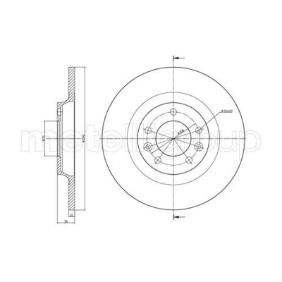 Imagem de METELLI Disco de travão PEUGEOT: 508 I SW, 407 Sedan, CITROËN: C5 III Carrinha, 3 290,0mm 12,0mm 5 71,0mm cheio pintado 23 0795C 424972