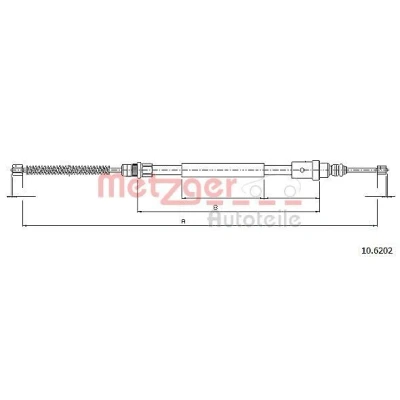 Imagem de METZGER 10.6202 Cabo de Freio Mão traseira direita 752/547 Travão tambor COFLE PEUGEOT: 406 Sedan
