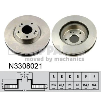 Imagem de NIPPARTS Disco de travão SUZUKI: Grand Vitara 2 SUV Eixo dianteiro 295mm 25mm 5 114,3mm interior ventilado pintado N3308021 5521165J00,5521165J00000