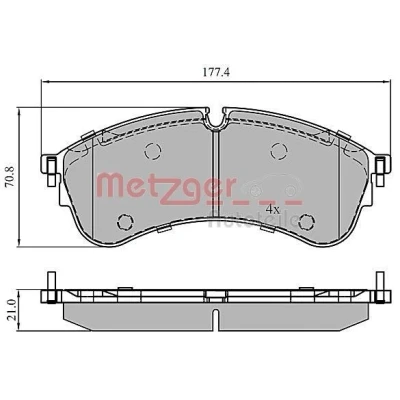 Imagem de METZGER 1170907 Jogo de pastilhas para travão disco VOLKSWAGEN: Crafter Van