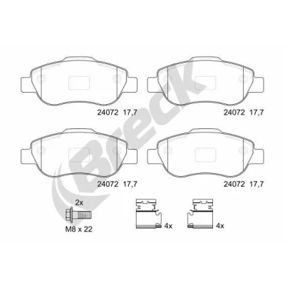 Imagem de BRECK 24072 00 702 Jogo de pastilhas para travão disco FIAT: Panda II Hatchback