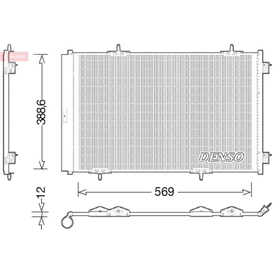 Imagem de DENSO DCN21030 Condensador com secador 569x366.6x12 R 134a 569 CITROËN: C Elysée Sedan