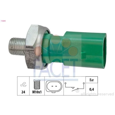Imagem de FACET 7.0204 Sensor Pressão do Óleo M10x1 0,4bar AUDI: A5 B8 Coupe, Q5, A4 Avant, VOLKSWAGEN: Polo V Hatchback, Scirocco III