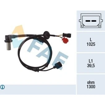 Imagem de FAE 78063 Sensor de ABS Eixo dianteiro inductivo 2 1025 VOLKSWAGEN: Passat B5 GP Sedan, Variant, Variant