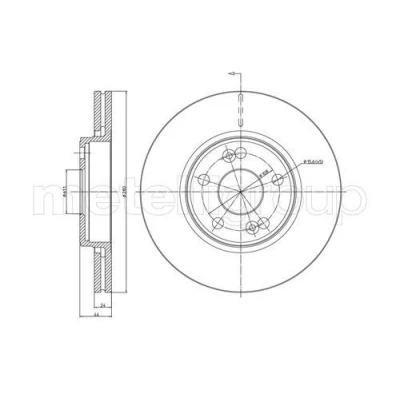 Imagem de METELLI 23 0533 Disco de travão 280,0 24,0 5 61,0 ventilado RENAULT: Scénic 1, LAGUNA 1 Grandtour