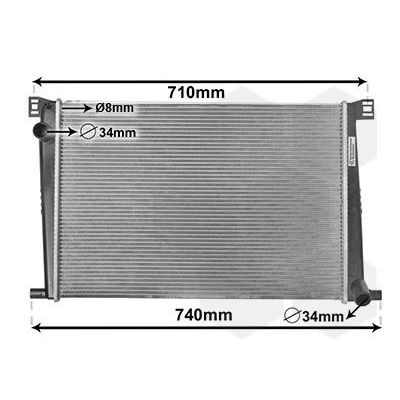 Imagem de VAN WEZEL 06002356 Radiador, arrefecimento do motor Alumínio 600 415 16 Aletas de refrigeração soldadas MINI: Hatchback, Clubman