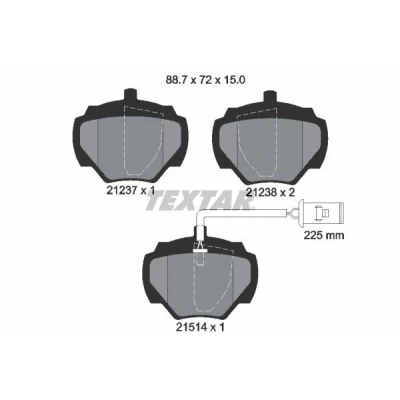 Imagem de TEXTAR 2123701 Jogo de pastilhas para travão disco com contacto avisador desgaste integrado LAND ROVER: Discovery 1, Range Rover 1