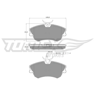 Imagem de TOMEX brakes TX 13 47 Jogo de pastilhas para travão disco Eixo dianteiro incl. contacto aviso desgaste RENAULT: ESPACE 3
