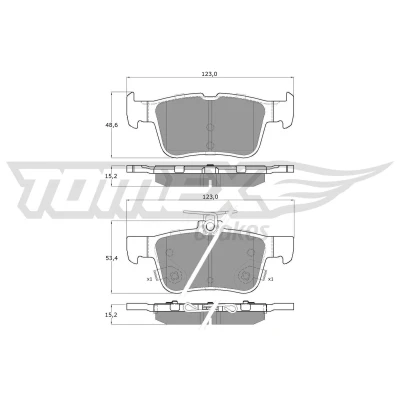 Imagem de TOMEX brakes TX 17 76 Jogo de pastilhas para travão disco Eixo traseiro com avisador sonoro desgaste FORD: S Max Mk2, Mondeo 5 Kombi