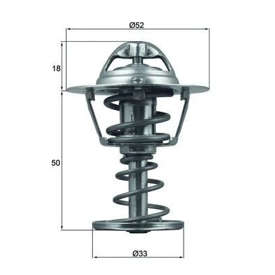 Imagem de MAHLE ORIGINAL TX 126 82D Termóstato, líquido de refrigeração 82 52 com junta TOYOTA: Yaris III Hatchback, CITROËN: C1 I, PEUGEOT: 107 Hatchback