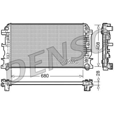 Imagem de DENSO DRM17044 Radiador, arrefecimento do motor Alumínio 680 408 28 MERCEDES BENZ: Sprinter 3.5 T Van, 5 Camião de plataforma/Chassis