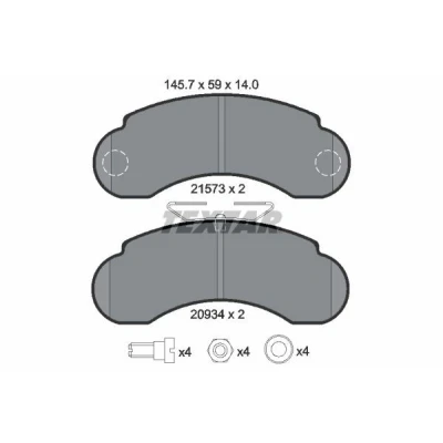 Imagem de TEXTAR 2157302 Jogo de pastilhas para travão disco MERCEDES BENZ: MB 100 Minibus