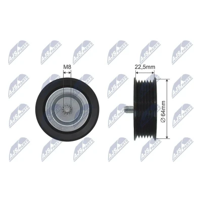 Imagem de NTY RNK ME 029 Polia de desvio/de guia, correia trapezoidal 64mm