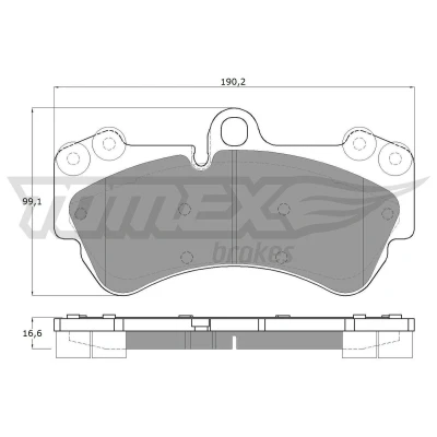 Imagem de TOMEX brakes TX 15 16 Jogo de pastilhas para travão disco Eixo dianteiro preparado indicador aviso desgaste com pesos equilíbrio