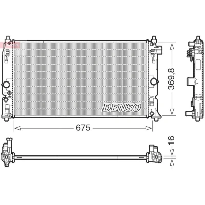 Imagem de DENSO DRM50150 Radiador, arrefecimento do motor 675mm 370mm 16mm