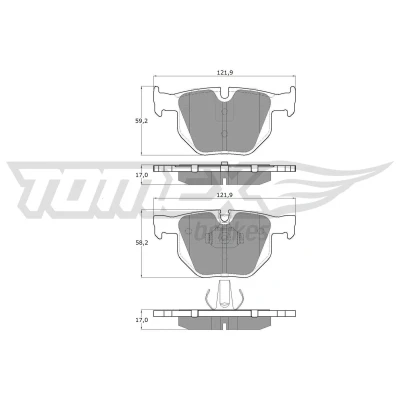 Imagem de TOMEX brakes TX 15 24 Jogo de pastilhas para travão disco Eixo traseiro preparado indicador aviso desgaste BMW: X5, X6