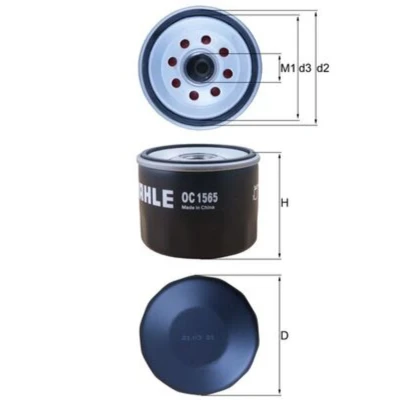 Imagem de MAHLE ORIGINAL OC 1565 Filtro de óleo com uma válvula retenção aparafusado FORD: FIESTA 7, Transit Connect V408 Van, Focus Mk4 Turnier