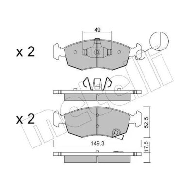 Imagem de METELLI 22 0274 5 Jogo de pastilhas para travão disco com avisador sonoro desgaste FIAT: Panda III Hatchback, LANCIA: Ypsilon