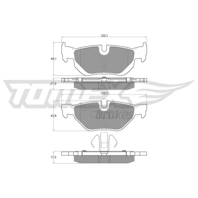 Imagem de TOMEX brakes TX 14 36 Jogo de pastilhas para travão disco Eixo traseiro preparado indicador aviso desgaste BMW: 3 Touring, 1 Hatchback