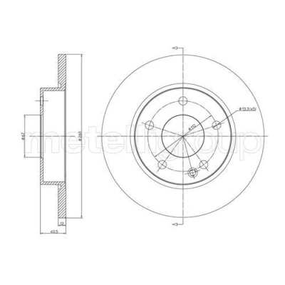 Imagem de METELLI Disco de travão MERCEDES BENZ: Classe A 260,0mm 12,0mm 5 67,0mm cheio pintado 23 0470C 1684210112,168421011264,A1684210112,A168421011264