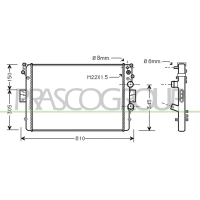 Imagem de PRASCO FT926R003 Radiador, arrefecimento do motor Alumínio 650mm 453mm 34mm Aletas de refrigeração unidas mecanicamente IVECO: DAILY 3