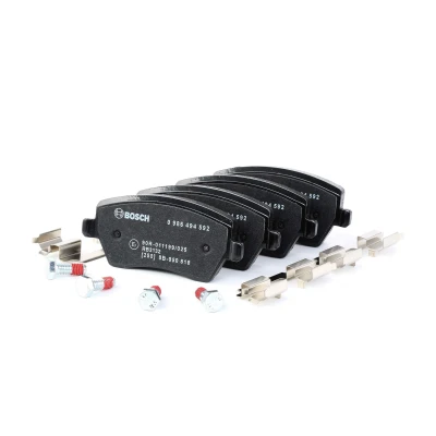 Imagem de BOSCH 0 986 494 592 Jogo de pastilhas para travão disco Baixo teor metálico com instruções montagem, chapa anti ruído, parafusos endado,