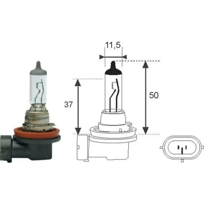 Imagem de MAGNETI MARELLI 002549100000 Lâmpada, farol de longo alcance H11 12V 55W PGJ 19 2 Halogéneo BMW: 1 Hatchback, Coupe, Cabrio