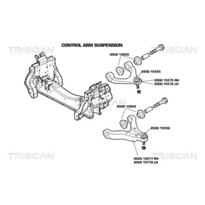 Imagem de TRISCAN 8500 15577 Braço de suspensão com articulação suspensão/guia, apoio borracha transversal IVECO: DAILY 3, 4