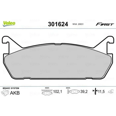Imagem de VALEO 301624 Jogo de pastilhas para travão disco FIRST Eixo traseiro excl. contacto aviso desgaste sem chapa anti ruído MAZDA: MX 5 I