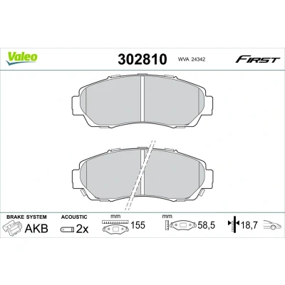 Imagem de VALEO 302810 Jogo de pastilhas para travão disco Eixo dianteiro incl. contacto aviso desgaste sem parafusos, chapa anti ruído